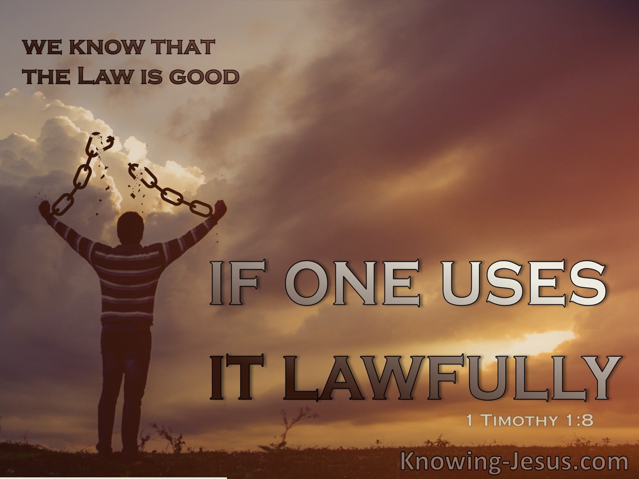 1 Timothy 1:8  We Know That The Law Is Good (beige)